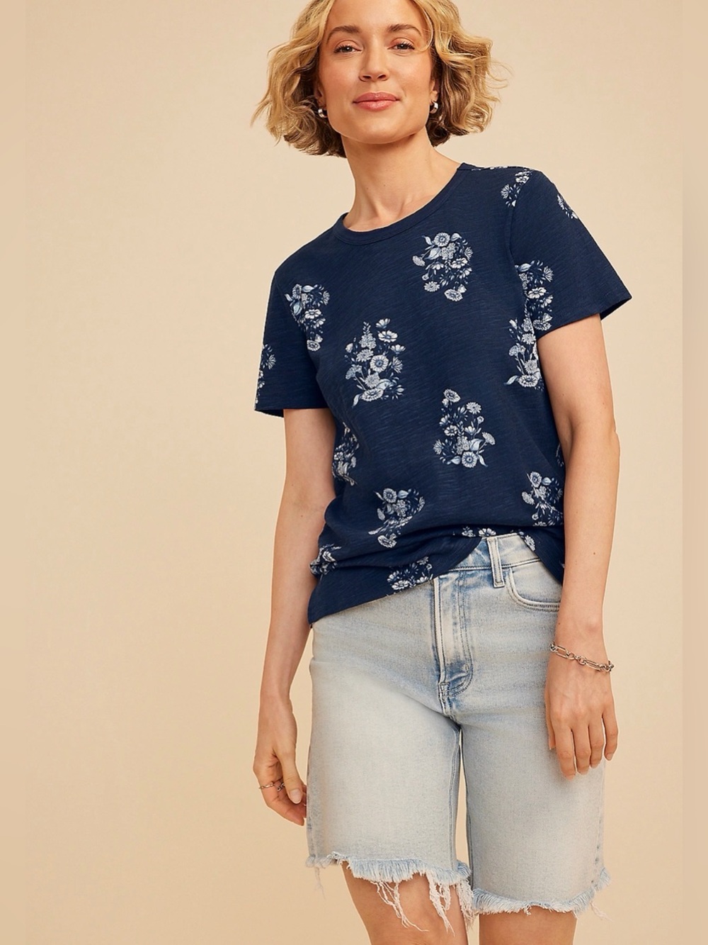 Maurices Large 24/7 Dawson Floral Crew Neck Tee